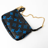 Louis Vuitton Pouch Purse Louis Vuitton Black & Blue Monogram Canvas Mini Pochette -Knockoff
