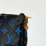 Louis Vuitton Pouch Purse Louis Vuitton Black & Blue Monogram Canvas Mini Pochette -Knockoff
