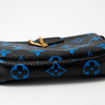 Louis Vuitton Pouch Purse Louis Vuitton Black & Blue Monogram Canvas Mini Pochette -Knockoff
