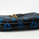 Louis Vuitton Pouch Purse Louis Vuitton Black & Blue Monogram Canvas Mini Pochette -Knockoff
