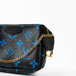 Louis Vuitton Pouch Purse Louis Vuitton Black & Blue Monogram Canvas Mini Pochette -Knockoff
