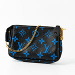 Louis Vuitton Pouch Purse Louis Vuitton Black & Blue Monogram Canvas Mini Pochette -Knockoff
