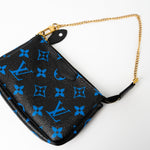 Louis Vuitton Pouch Purse Louis Vuitton Black & Blue Monogram Canvas Mini Pochette -Knockoff
