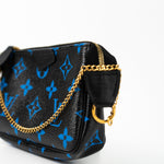 Louis Vuitton Pouch Purse Louis Vuitton Black & Blue Monogram Canvas Mini Pochette -Knockoff
