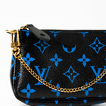 Louis Vuitton Pouch Purse Louis Vuitton Black & Blue Monogram Canvas Mini Pochette -Knockoff
