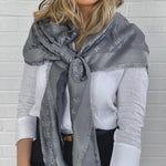 Louis Vuitton Shawl Grey Monogram Shine Shawl Charcoal Grey (M75120) -Knockoff
