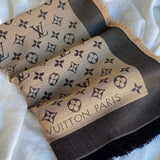 Louis Vuitton Shawl LOUIS VUITTON MONOGRAM SHAWL DENIM BLACK BEIGE (M76640) -Knockoff
