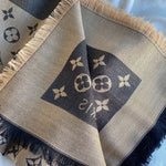 Louis Vuitton Shawl LOUIS VUITTON MONOGRAM SHAWL DENIM BLACK BEIGE (M76640) -Knockoff
