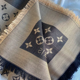 Louis Vuitton Shawl LOUIS VUITTON MONOGRAM SHAWL DENIM BLACK BEIGE (M76640) -Knockoff
