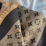 Louis Vuitton Shawl LOUIS VUITTON MONOGRAM SHAWL DENIM BLACK BEIGE (M76640) -Knockoff
