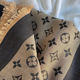 Louis Vuitton Shawl LOUIS VUITTON MONOGRAM SHAWL DENIM BLACK BEIGE (M76640) -Knockoff
