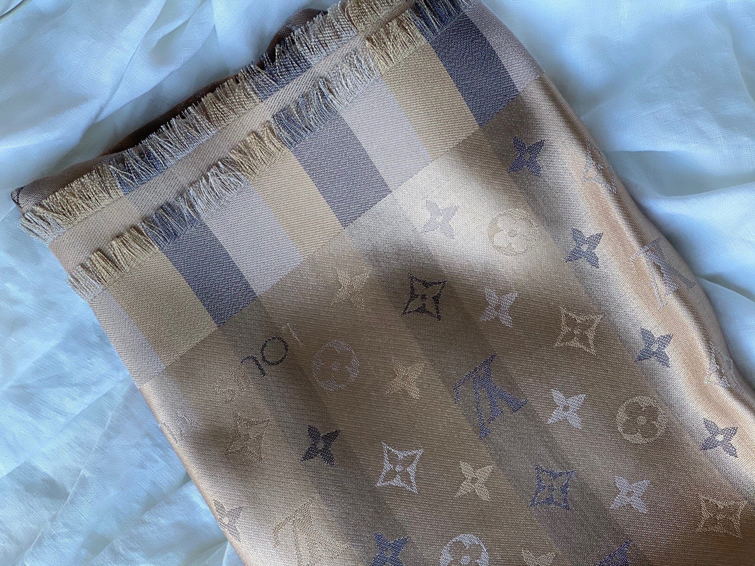 Louis Vuitton Shawl SO SHINE MONOGRAM SHAWL BEIGE (M76337) -Knockoff
