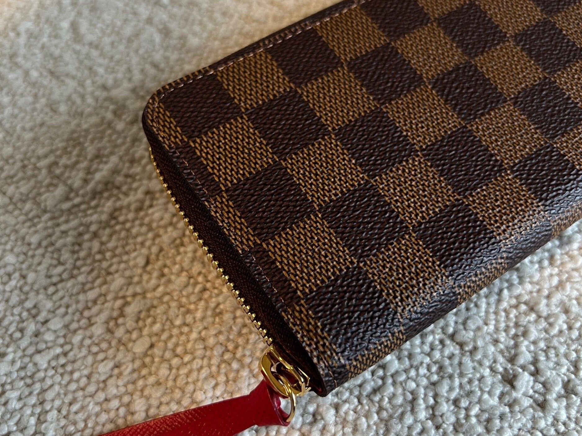 Louis Vuitton Wallet Brown Louis Vuitton Clemence Damier Ebene Zipped Wallet -Knockoff
