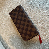 Louis Vuitton Wallet Brown Louis Vuitton Clemence Damier Ebene Zipped Wallet -Knockoff
