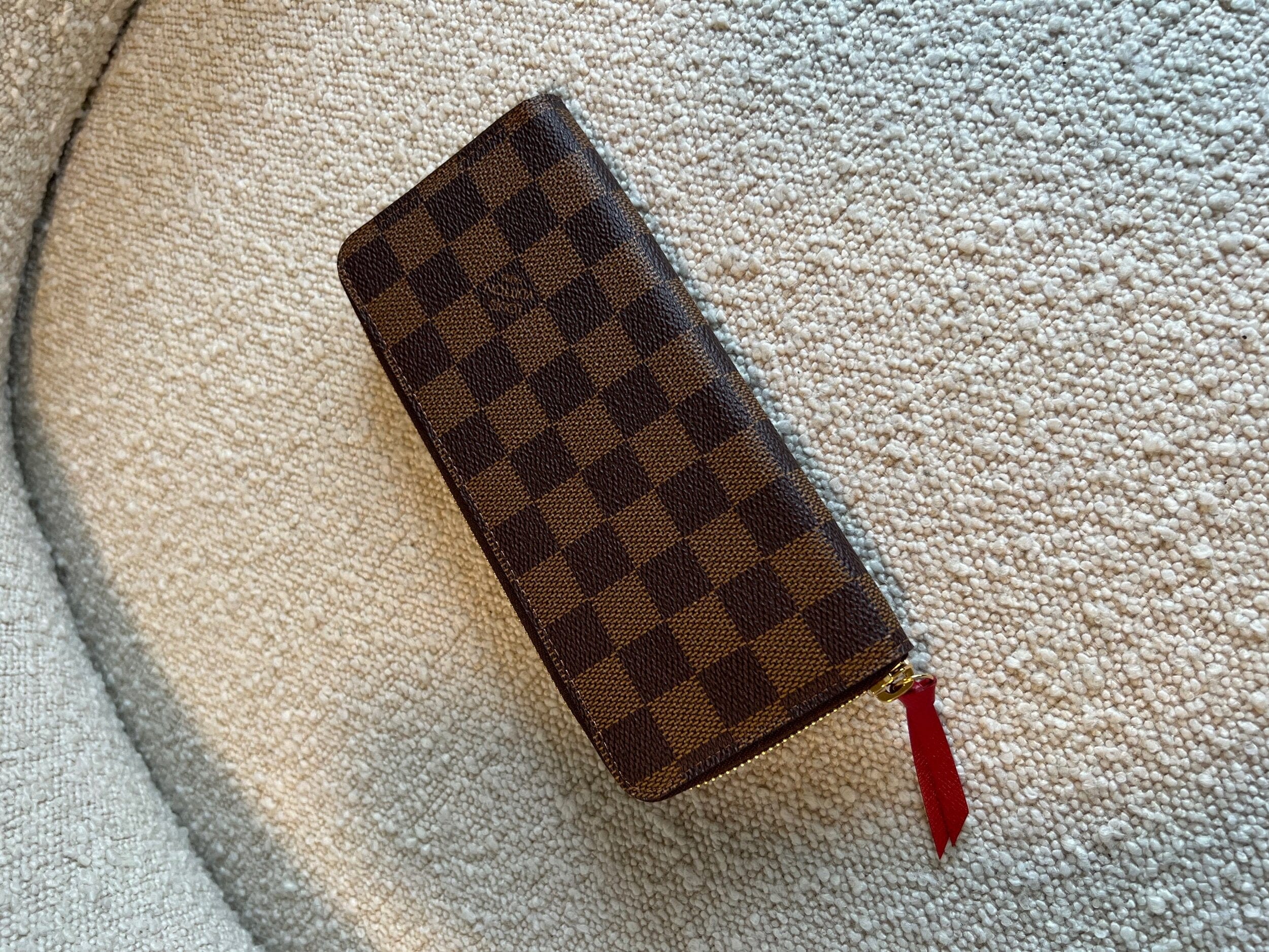 Louis Vuitton Wallet Brown Louis Vuitton Clemence Damier Ebene Zipped Wallet -Knockoff
