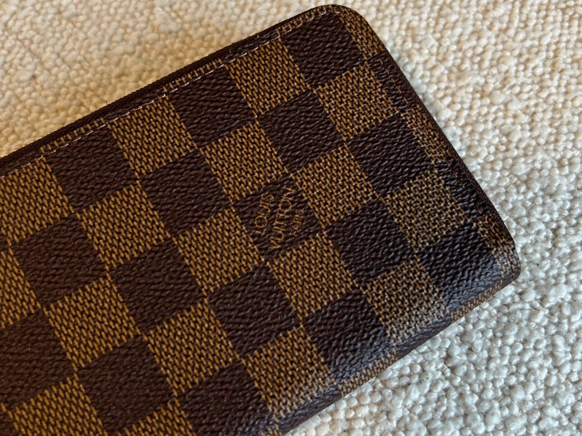 Louis Vuitton Wallet Brown Louis Vuitton Clemence Damier Ebene Zipped Wallet -Knockoff
