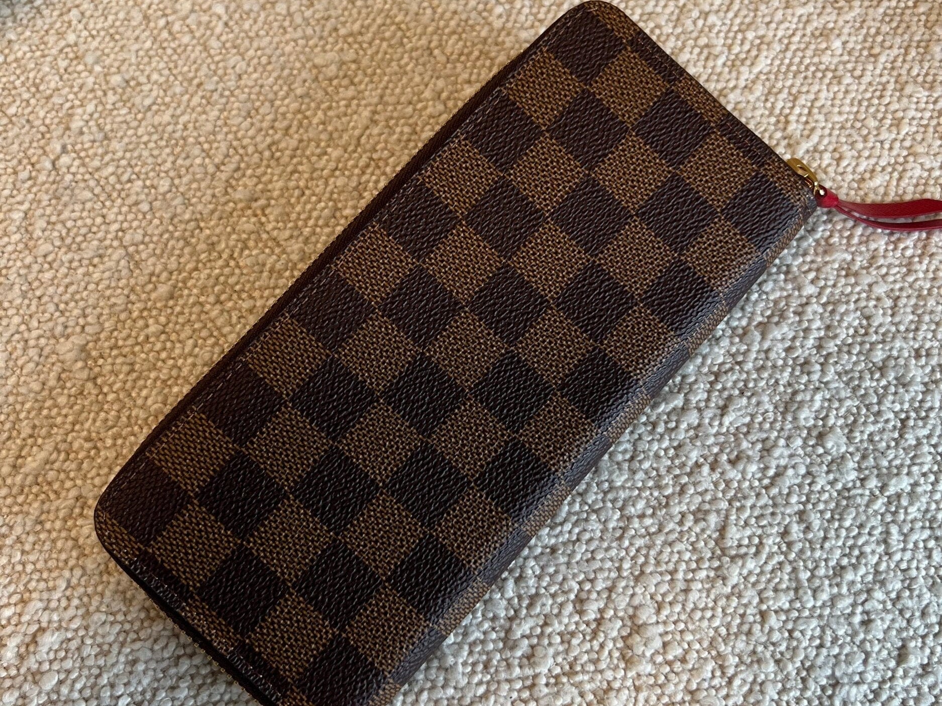 Louis Vuitton Wallet Brown Louis Vuitton Clemence Damier Ebene Zipped Wallet -Knockoff
