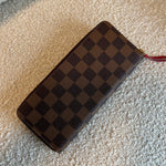 Louis Vuitton Wallet Brown Louis Vuitton Clemence Damier Ebene Zipped Wallet -Knockoff
