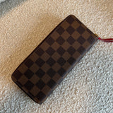 Louis Vuitton Wallet Brown Louis Vuitton Clemence Damier Ebene Zipped Wallet -Knockoff
