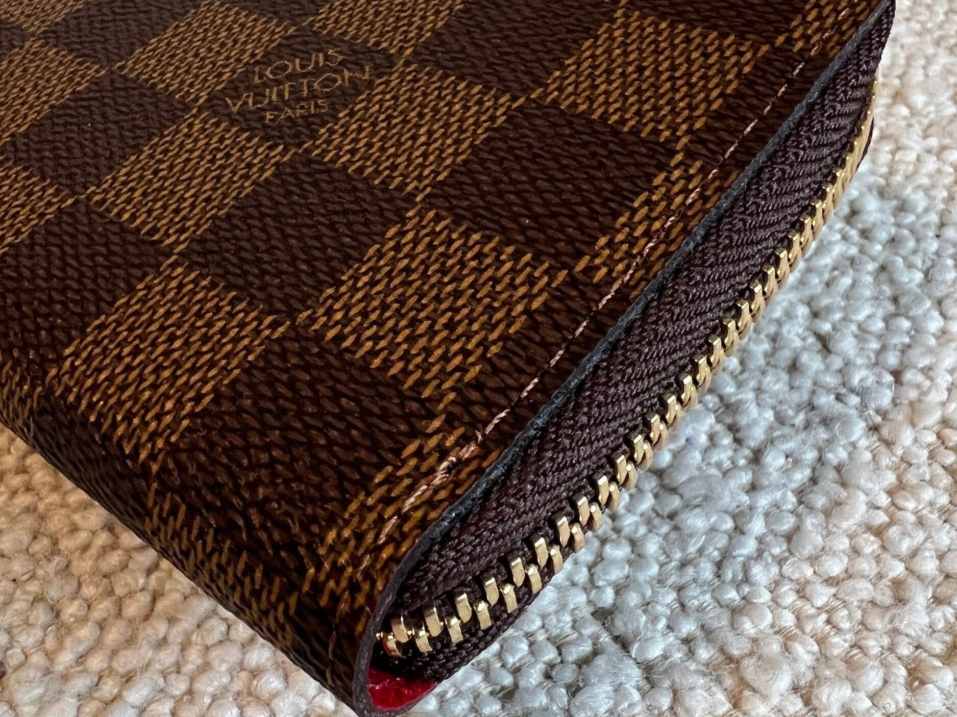 Louis Vuitton Wallet Brown Louis Vuitton Clemence Damier Ebene Zipped Wallet -Knockoff
