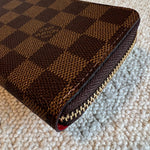 Louis Vuitton Wallet Brown Louis Vuitton Clemence Damier Ebene Zipped Wallet -Knockoff
