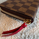 Louis Vuitton Wallet Brown Louis Vuitton Clemence Damier Ebene Zipped Wallet -Knockoff
