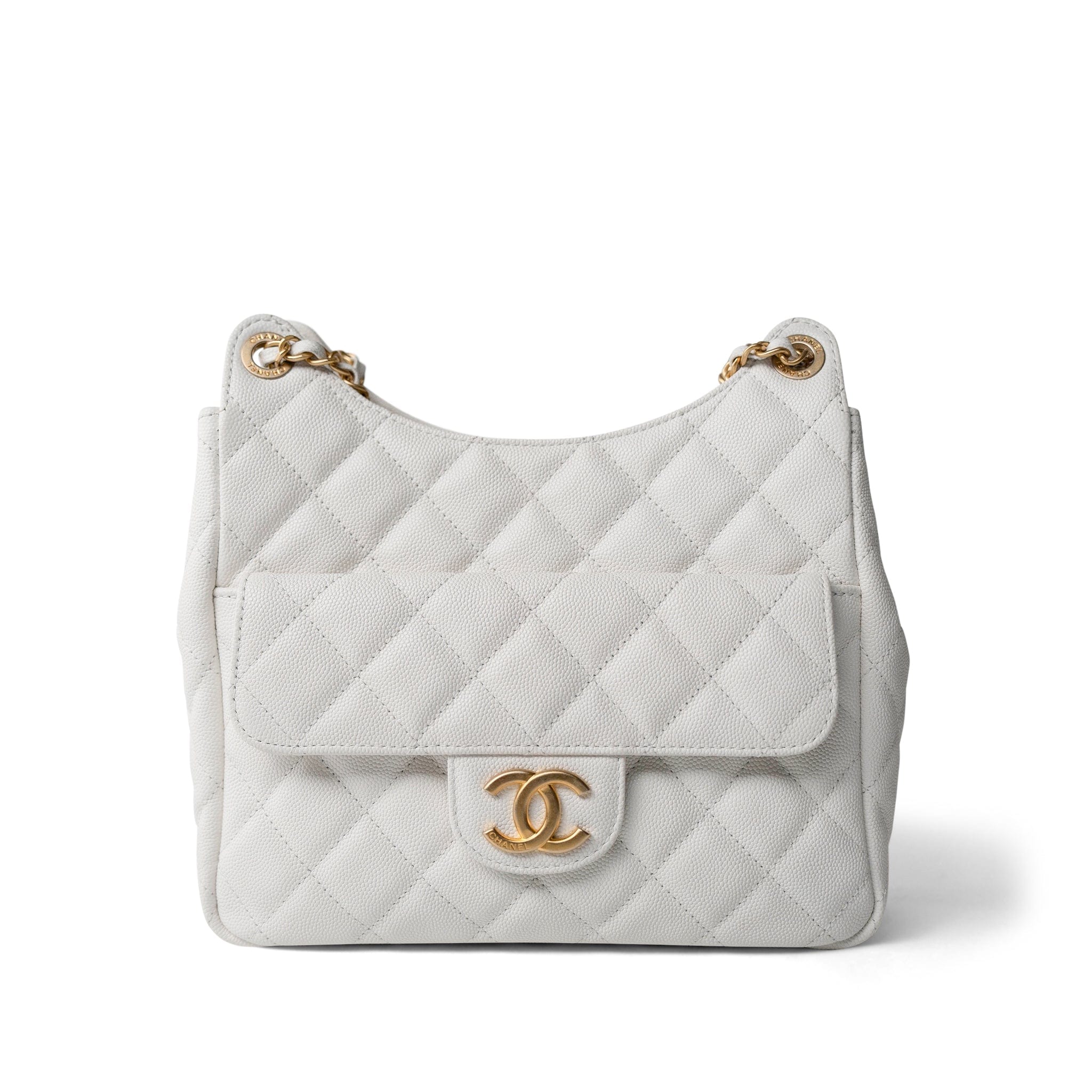 Top Replica
23C White Caviar Quilted Medium/Large Hobo Bag Aged Gold Hardware -Knockoff
