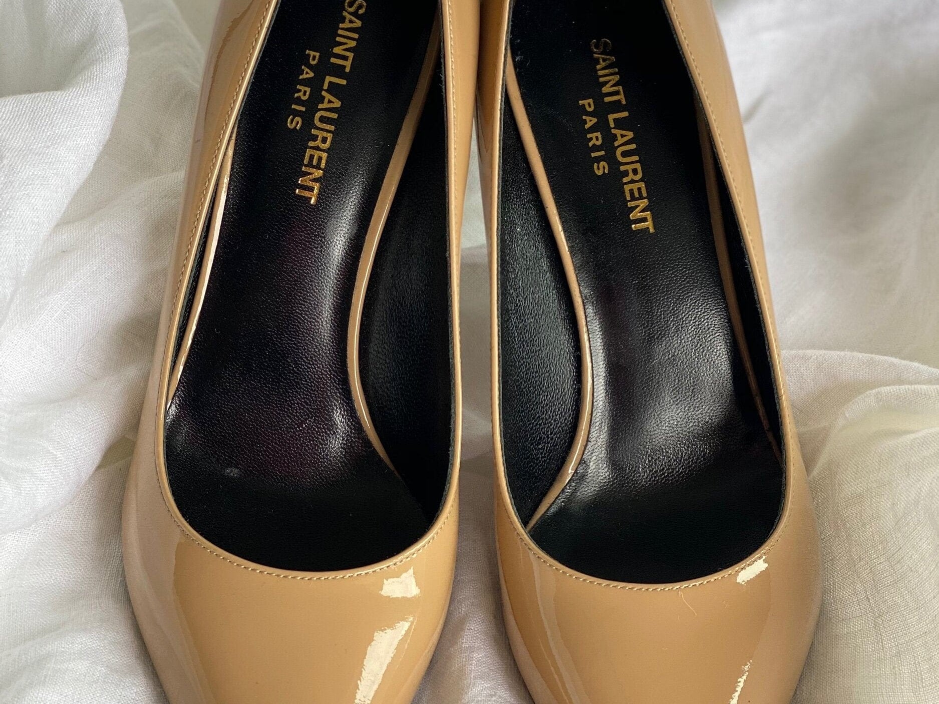 SAINT LAURENT Pumps Brown SAINT LAURENT Patent Classic Paris 105 Escarpin Pumps 38 Nude -Knockoff
