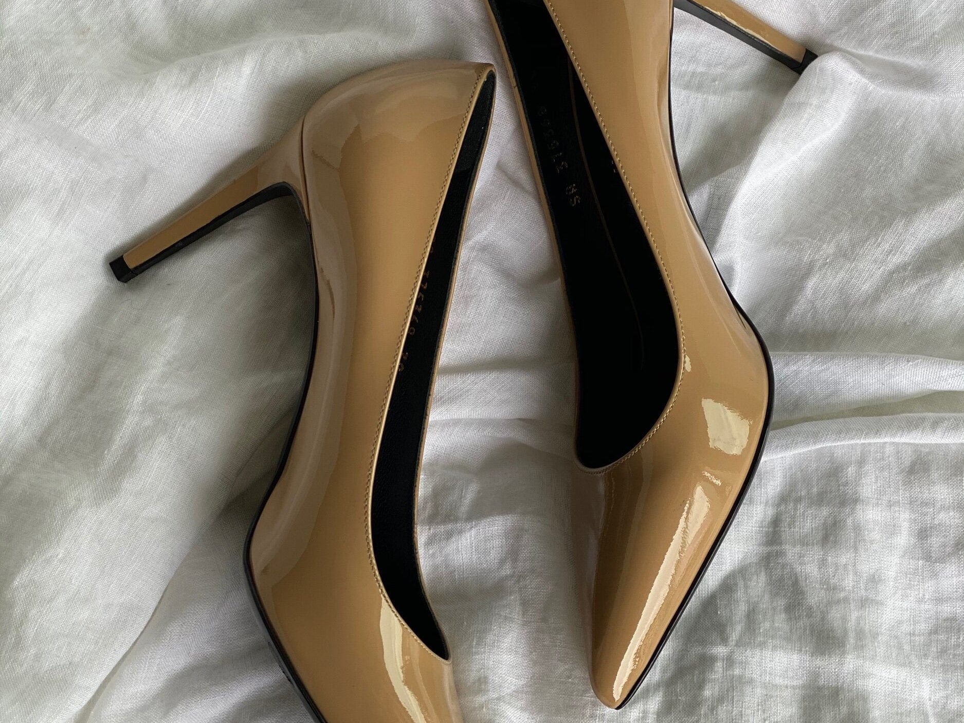 SAINT LAURENT Pumps Brown SAINT LAURENT Patent Classic Paris 105 Escarpin Pumps 38 Nude -Knockoff
