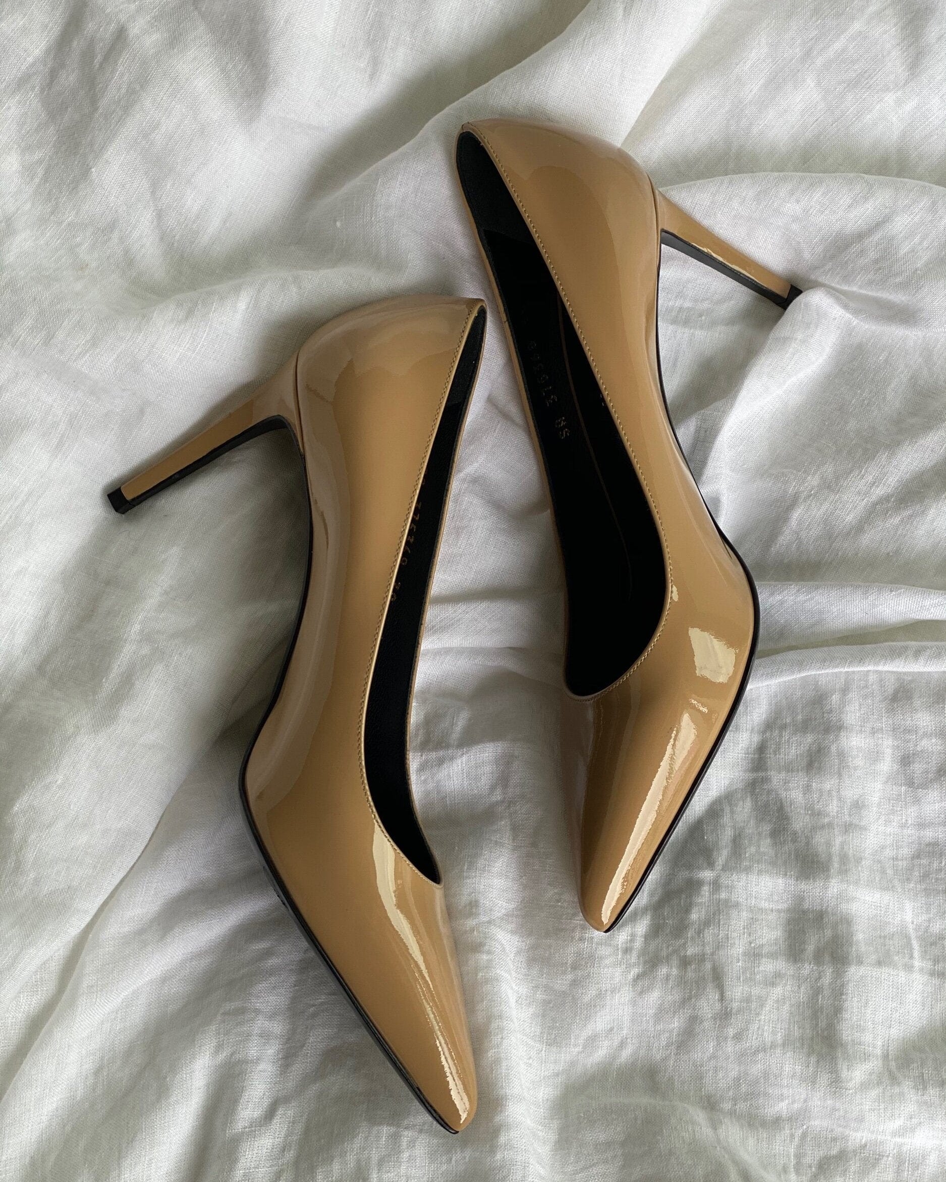 SAINT LAURENT Pumps Brown SAINT LAURENT Patent Classic Paris 105 Escarpin Pumps 38 Nude -Knockoff
