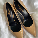 SAINT LAURENT Pumps Brown SAINT LAURENT Patent Classic Paris 105 Escarpin Pumps 38 Nude -Knockoff
