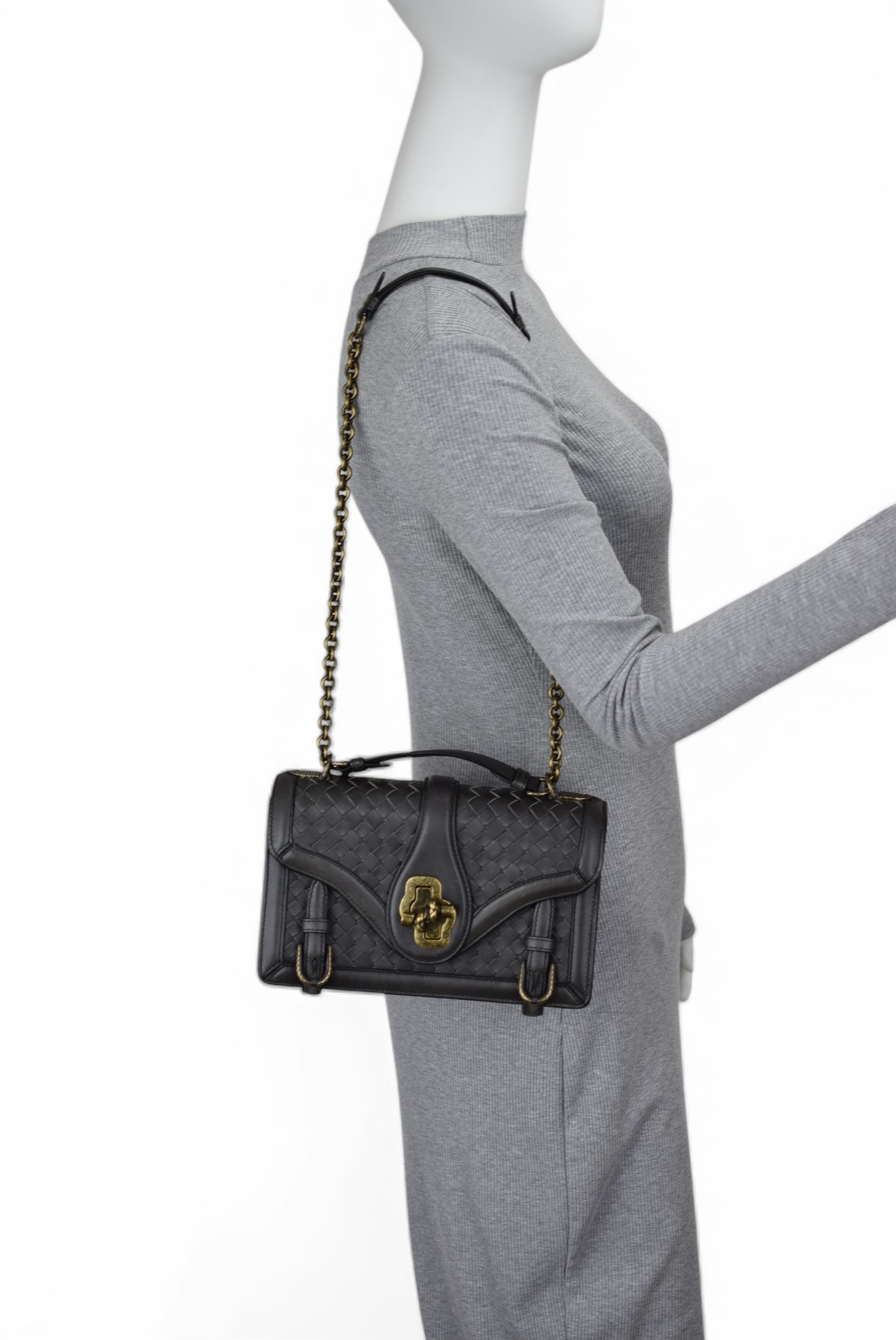 Bottega Veneta Intrecciato Leather City Knot Shoulder Bag